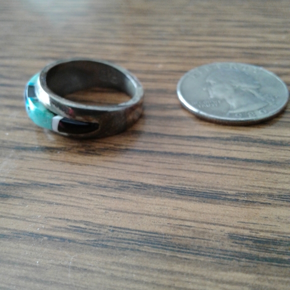 Vintage Navajo Native American Begay Multistone Ring Size 8 - Picture 10 of 12